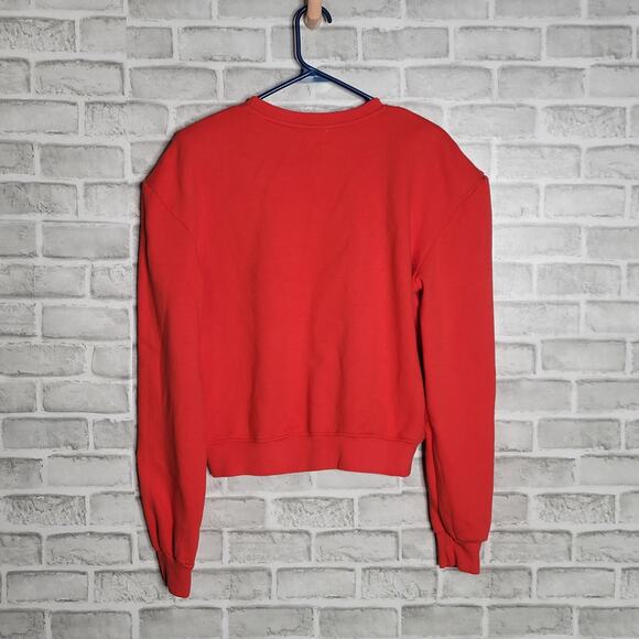 Sundry Red Crewneck Sweater with Shoulder Pads, size 0 - Picture 3 of 5